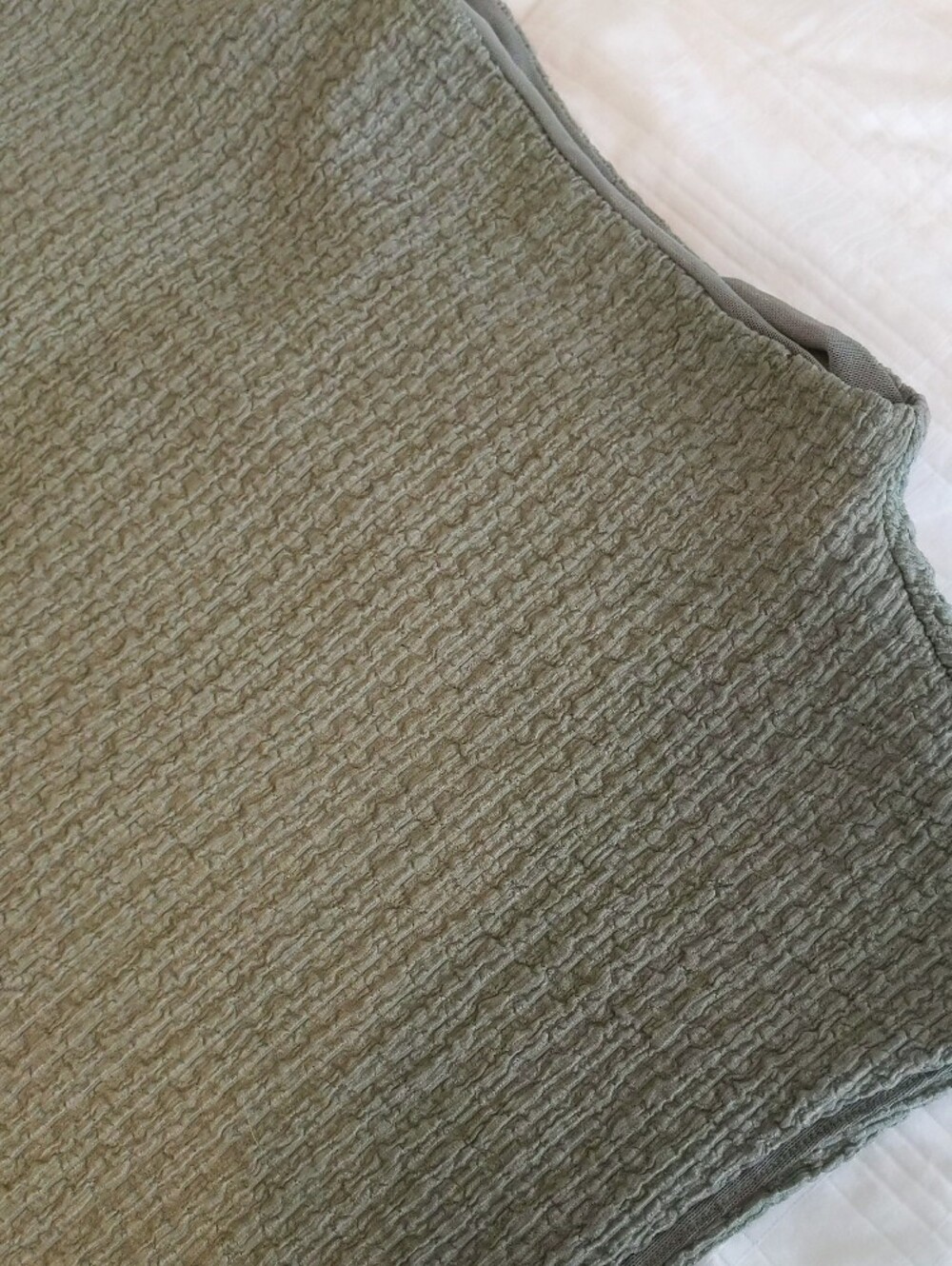 Abercrombie & Fitch Textured Mock Neck Sleeveless Top, Olive | M - Picture 3 of 3
